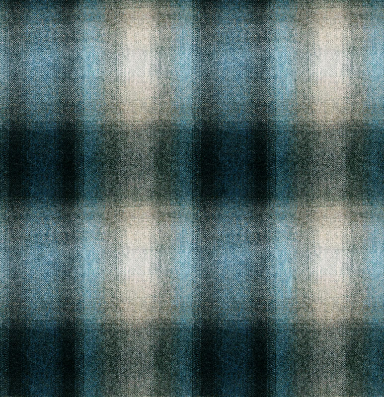 Ombre Check Blue Heron