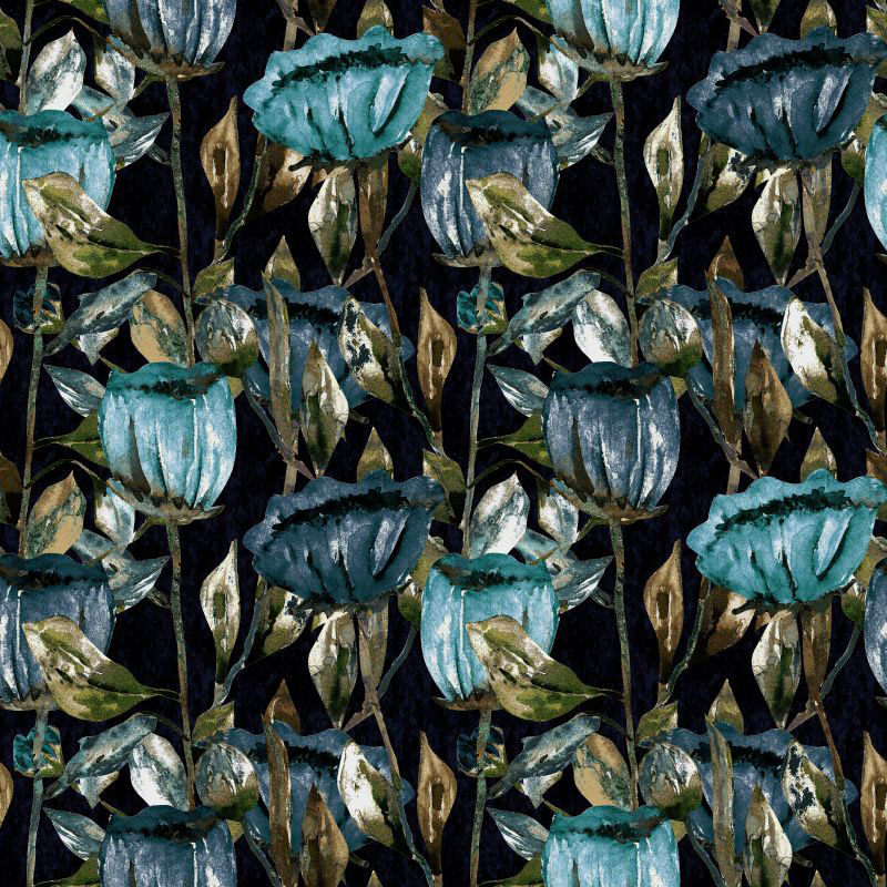 Tulippa Velvet Print Navy