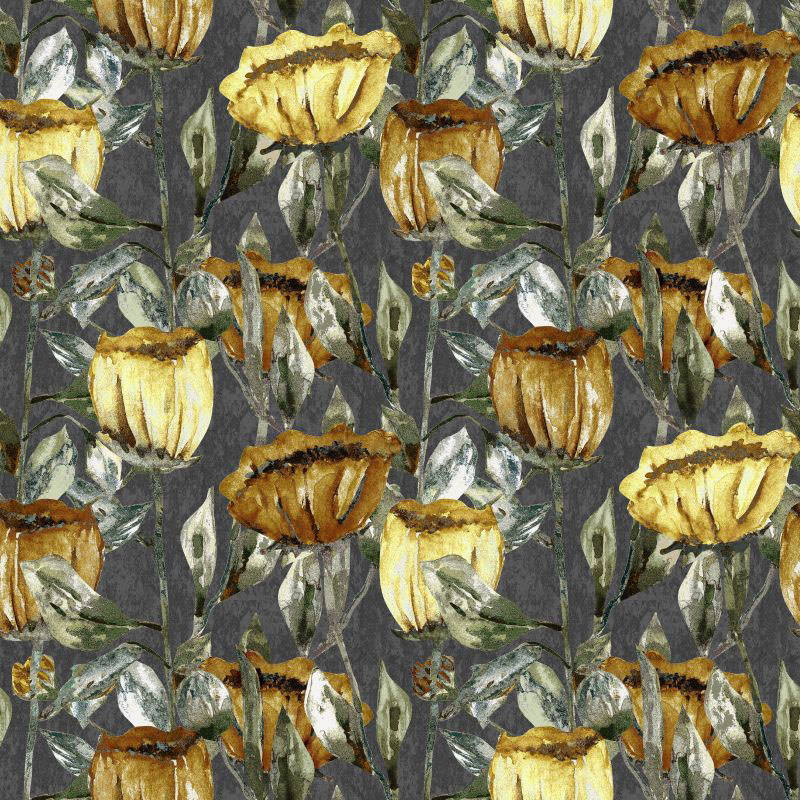 Tulippa Velvet Print Ochre