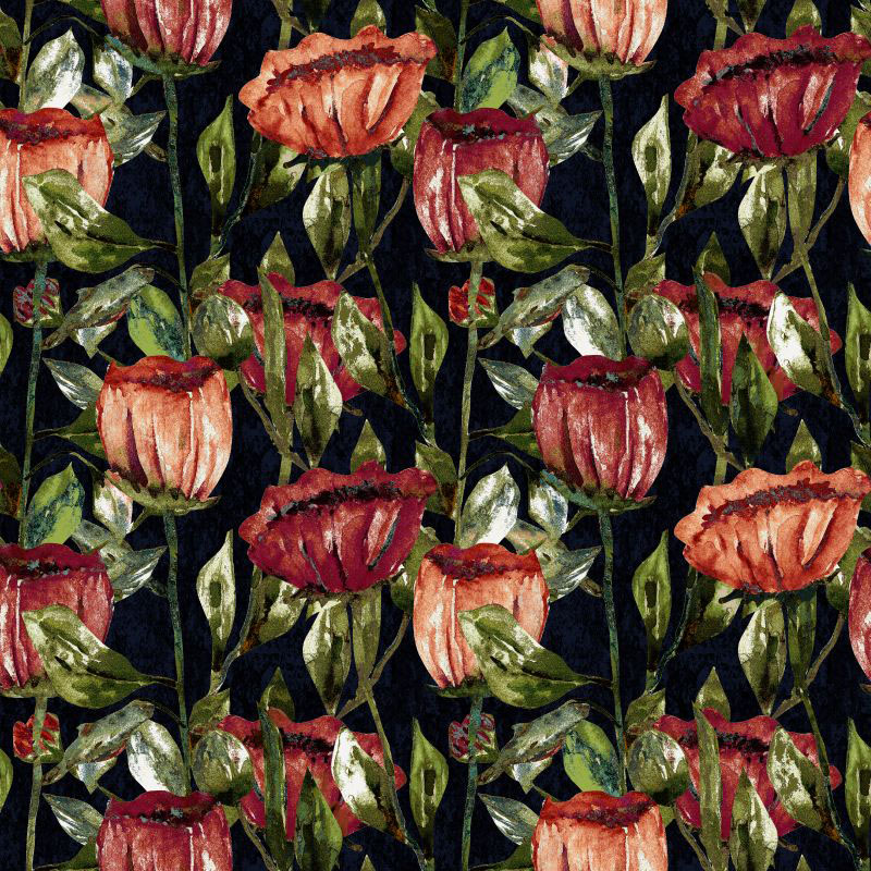 Tulippa Velvet Print Ruby